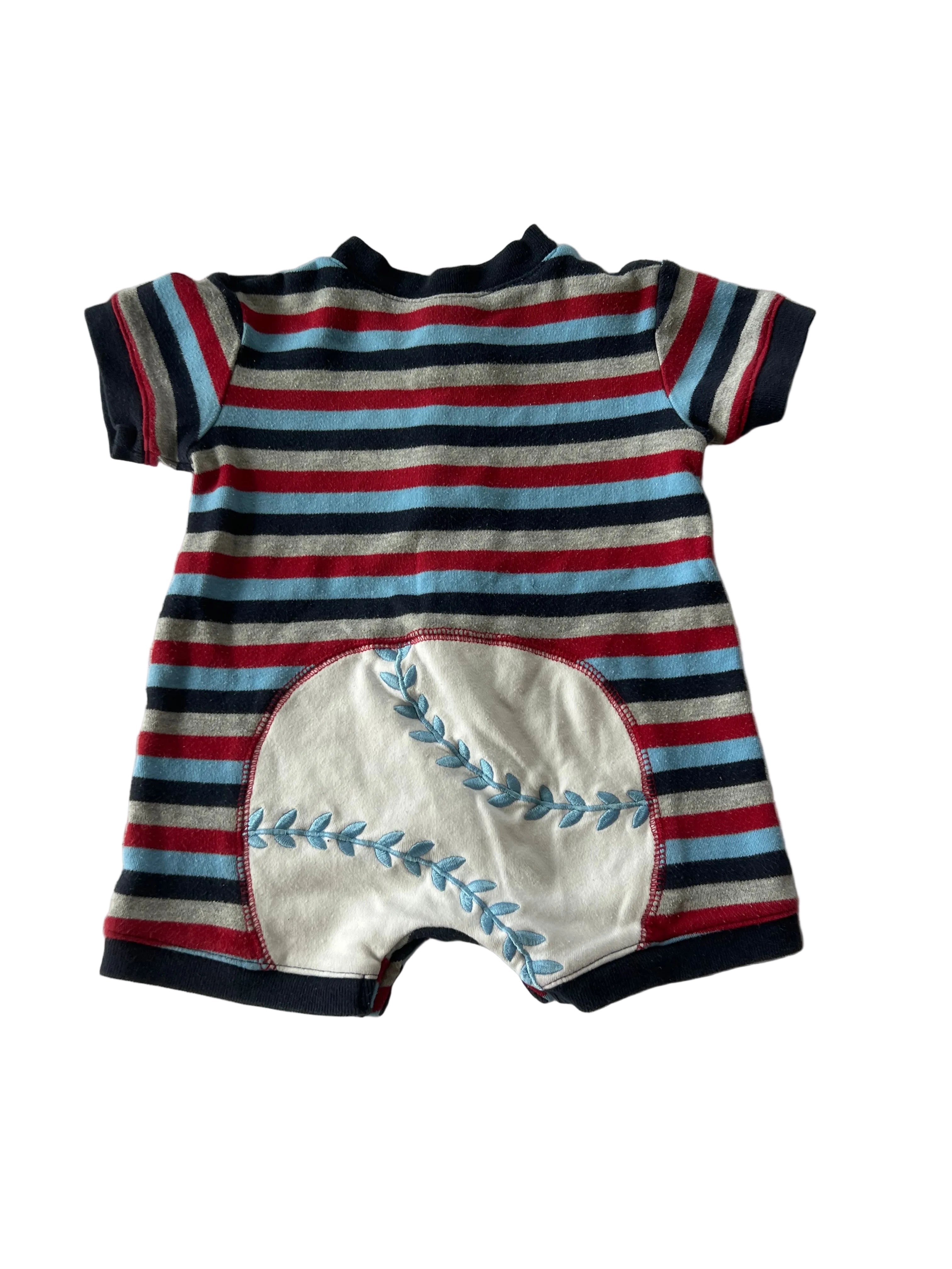 Vintage ‘TKS’ Striped Romper (3-6m)