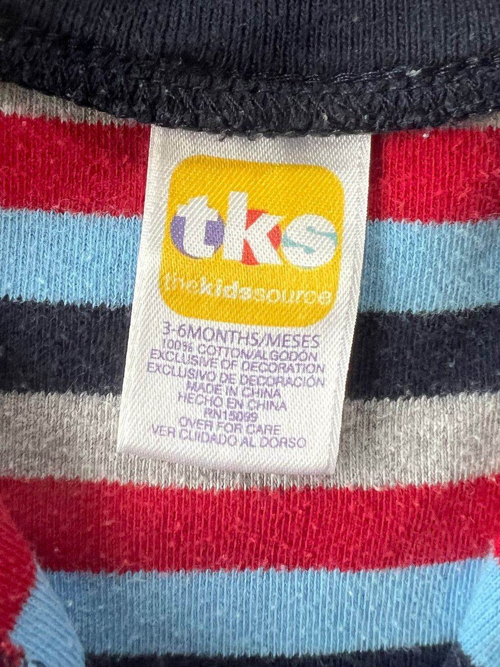Vintage ‘TKS’ Striped Romper (3-6m)