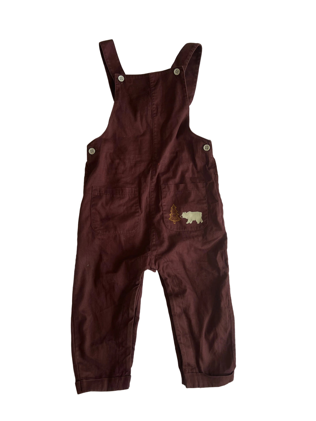 Teeny Weeny Bear Overalls (size 2)