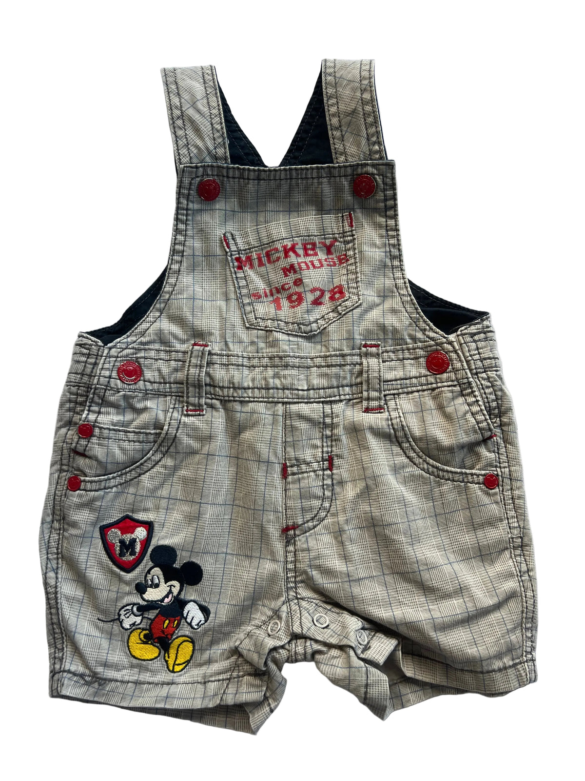 Vintage Mickey Mouse Shortalls (6-12m)